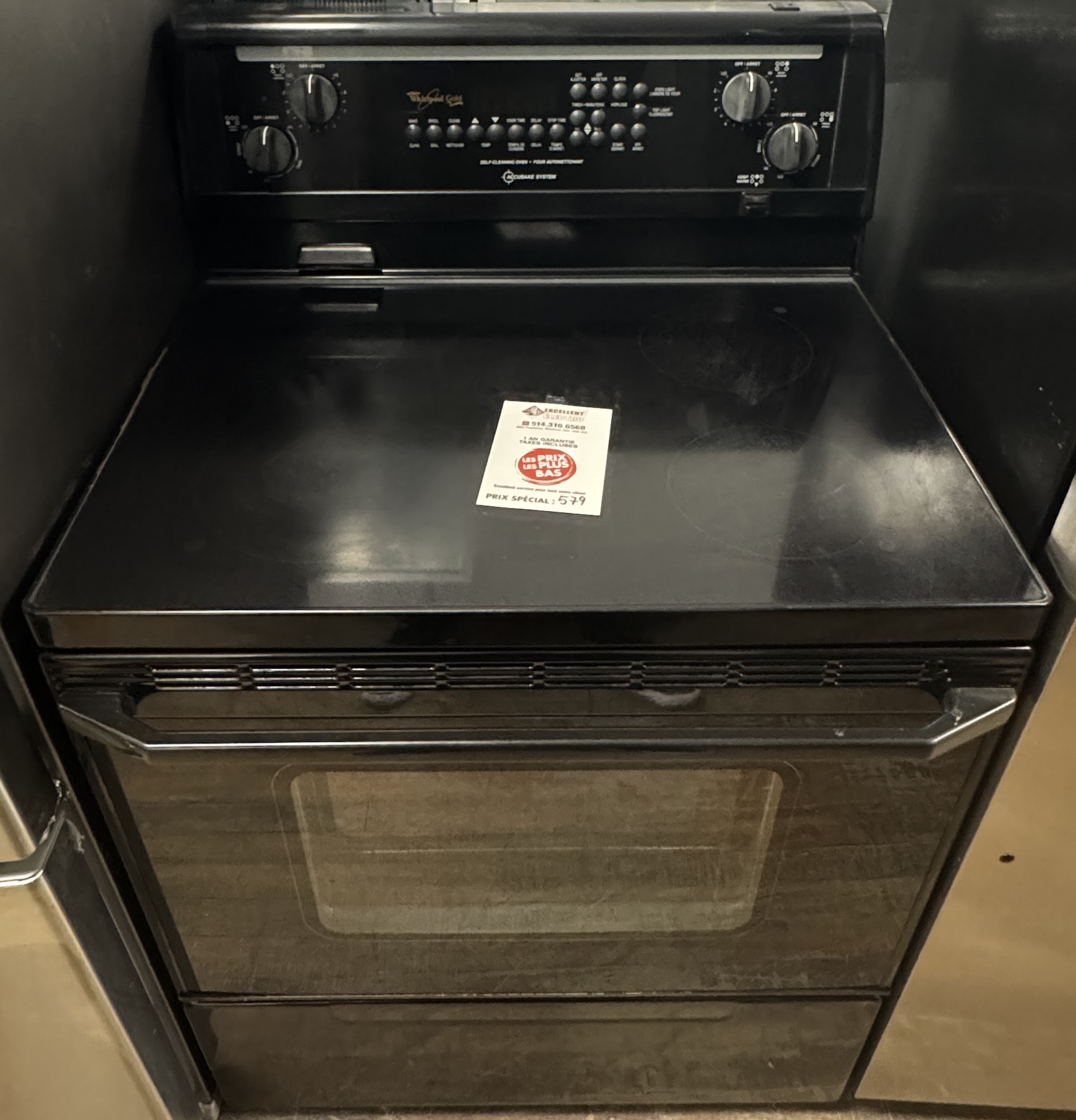 Whirlpool Gold Series - 30'' Stove - Black - Ceramic Glace - Refurbished - 11007