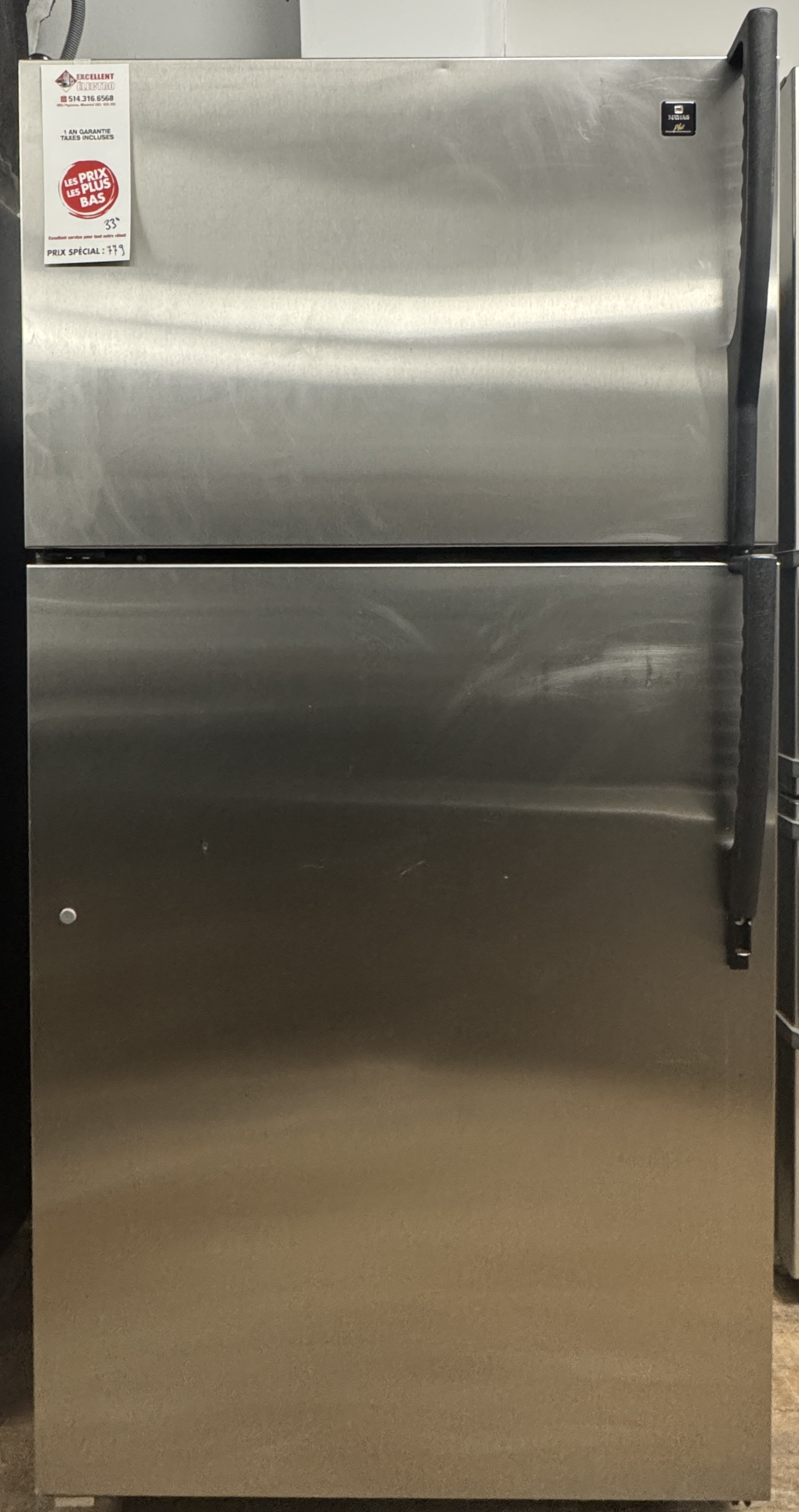 Maytag Plus - 33'' Refrigerator - Stainless steel - Plus version - Refurbished - 10007