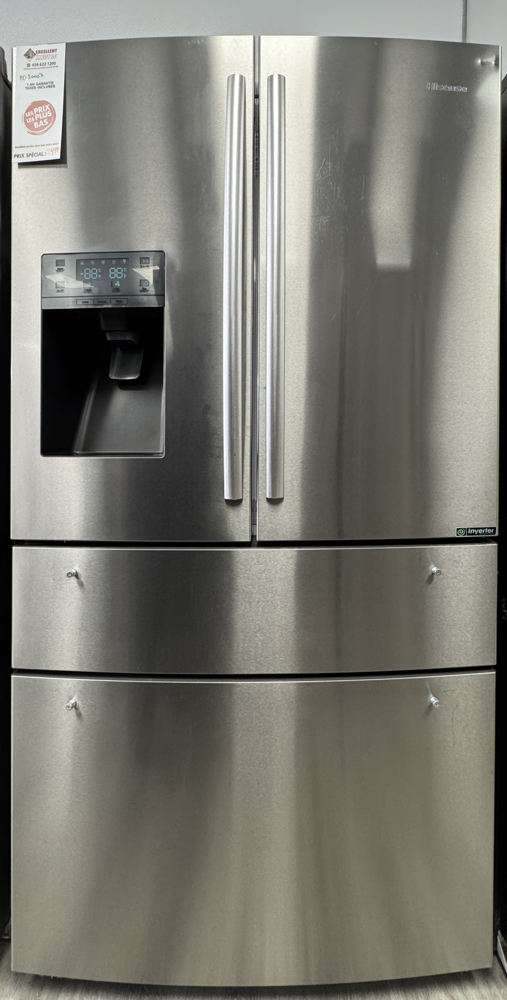 Hisense - 36'' Refrigerator - Stainless Steel - Four Door - Refurbished - 30007